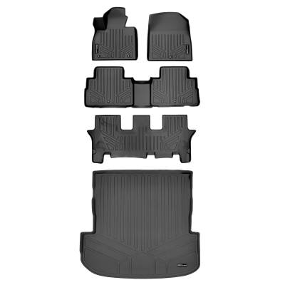 SMARTLINER - SMARTLINER Front/Rear Floor Liners w/Cargo Liner Black for Hyundai Palisade