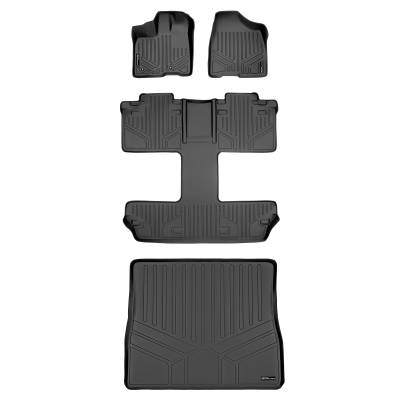 SMARTLINER - SMARTLINER SA0083/B0128/D0083 Front/Rear BLACK Floor Liners for Toyota Sienna