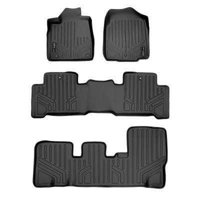 SMARTLINER - SMARTLINER SA0084/B0084/C0084 Front/Rear Black Floor Liners for Acura MDX