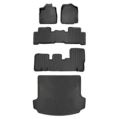 SMARTLINER - SMARTLINER SA0084/B0084/C0084/D0084 Front/Rear Black Floor Liners for Acura MDX