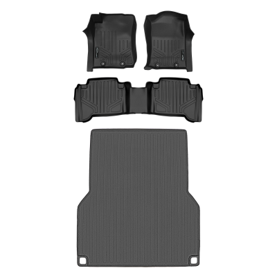 SMARTLINER - SMARTLINER SA0107/B0033/K0207 Front/Rear BLACK Floor Liners for Tacoma Double
