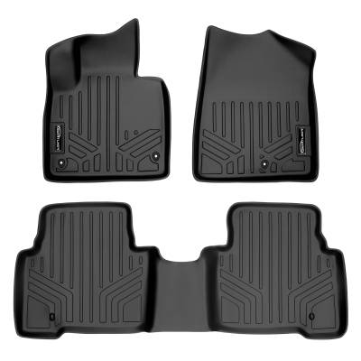 SMARTLINER - SMARTLINER SA0114/B0114 Front/Rear BLACK Floor Liners for Hyundai Santa Fe
