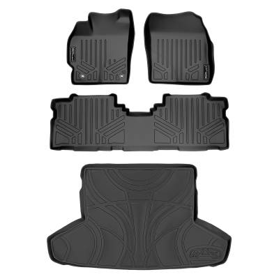 SMARTLINER - SMARTLINER SA0123/B0124/D0124 Front/Rear Black Floor Liners for Toyota Prius V