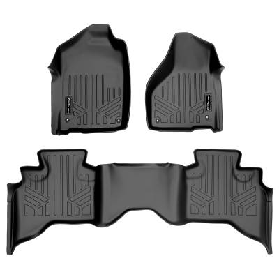 SMARTLINER - SMARTLINER SA0126/B0048 Front/Rear BLACK Floor Liners for RAM 1500 Quad