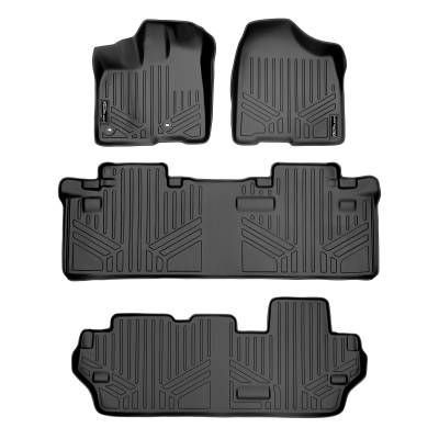 SMARTLINER - SMARTLINER SA0128/B0083/C0083 Front/Rear BLACK Floor Liners for Toyota Sienna