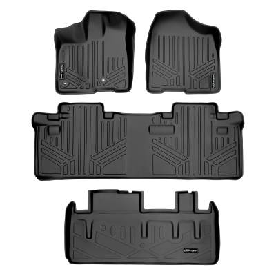 SMARTLINER - SMARTLINER SA0128/B0083/D0128 Front/Rear BLACK Floor Liners for Toyota Sienna