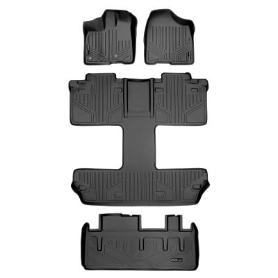 SMARTLINER - SMARTLINER SA0128/B0128/D0128 Front/Rear BLACK Floor Liners for Toyota Sienna