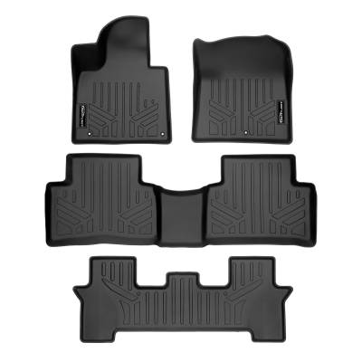 SMARTLINER - SMARTLINER SA0547/B0547/C0547 Front/Rear BLACK Floor Liners for Kia Sorento