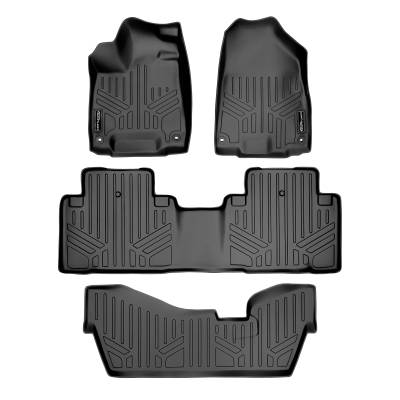 SMARTLINER - Smartliner SA0158/B0158/C0158 Front/Rear BlackFloor Liners for Acura MDX