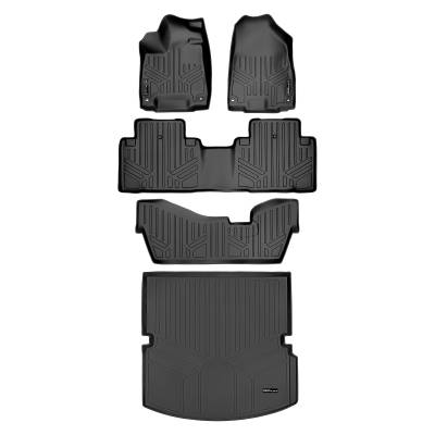 SMARTLINER - Smartliner SA0158/B0158/C0158/D0158 Front/Rear BlackFloor Liners for Acura MDX