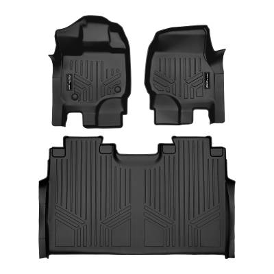 SMARTLINER - SMARTLINER SA0167/B0167 Front/Rear Black Floor Liners for Ford F150 Crew
