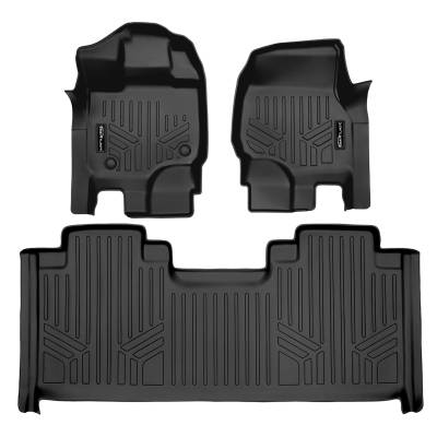 SMARTLINER - SMARTLINER SA0167/B0172 Front/Rear BLACK Floor Liners Ford F150 Ext