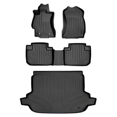 SMARTLINER - Smartliner SA0169/B0169/D0169 Front/Rear BlackFloor Liners for Subaru Forester