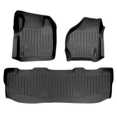 SMARTLINER - SMARTLINER SA0176/B0176 Front/Rear Black Floor Liners Super Duty Crew