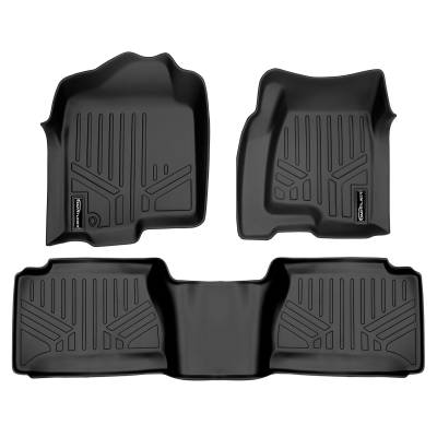 SMARTLINER - SMARTLINER SA0178/B0179 Front/Rear BLACK Floor Liners Silverado/Sierra Ext