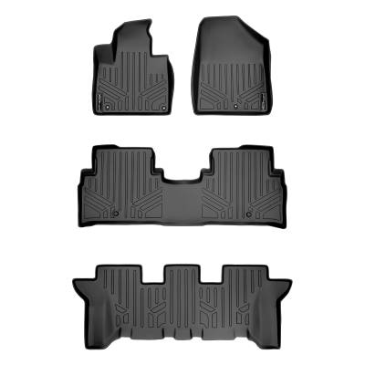 SMARTLINER - SMARTLINER SA0191/B0191/C0191 Front/Rear BLACK Floor Liners for Kia Sorento