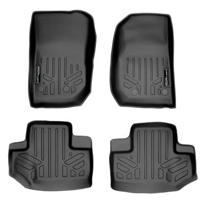 SMARTLINER - SMARTLINER SA0194/B0236 Front/Rear BLACK Floor Liners for Jeep Wrangler JK 2DR