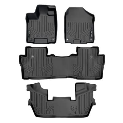 SMARTLINER - SMARTLINER SA0200/B0200/C0219 Front/Rear BLACK Floor Liners Honda Pilot