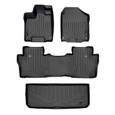 SMARTLINER - SMARTLINER SA0200/B0200/E0219 Front/Rear BLACK Floor Liners Honda Pilot