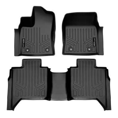 SMARTLINER - SMARTLINER SA0593/B0593 Front/Rear BLACK Floor Liners for Toyota Tundra CrewMax