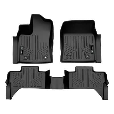 SMARTLINER - SMARTLINER SA0593/B0625 Front/Rear BLACK Floor Liners for Toyota Tundra Double