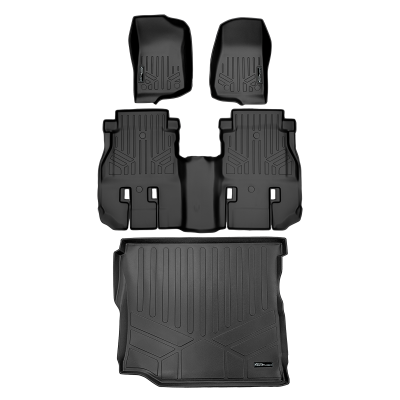 SMARTLINER - SMARTLINER SA0316/B0316/D0316 Front/Rear BLACK Floor Liners for Wrangler JL 4DR