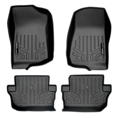 SMARTLINER - SMARTLINER SA0316/B0384 Front/Rear BLACK Floor Liners for 18+ Wrangler JL 2DR
