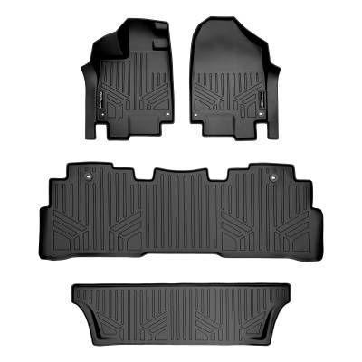 SMARTLINER - Smartliner SA0325/B0325/C0325 Front/Rear BlackFloor Liners for Honda Odyssey