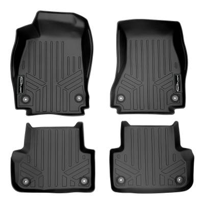 SMARTLINER - SMARTLINER SA0352/B0352 Front/Rear Black Floor Liners for Audi A4