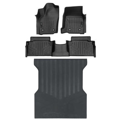 SMARTLINER - SMARTLINER SA0743/B0743/J0743 Front/Rear BLACK Floor Liners for Tacoma Double