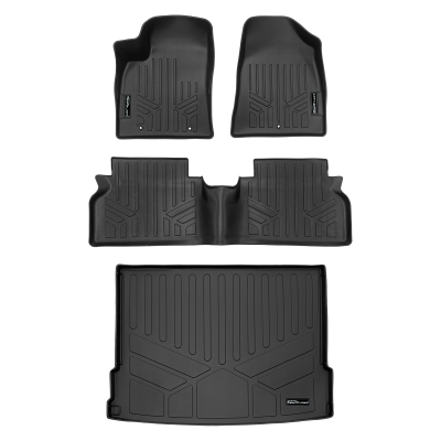 SMARTLINER - SMARTLINER SA0747/B0747/D0725 Front/Rear BLACK Floor Liners for Hyundai Kona EV