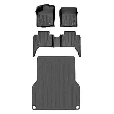 SMARTLINER - SMARTLINER SA0354/B0207/K0207 Front/Rear BLACK Floor Liners for Tacoma Double