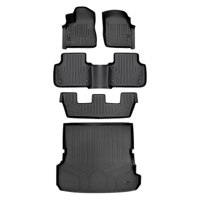 SMARTLINER - SMARTLINER SA0364/B0364/C0364/D0364 Front/Rear BLACK Floor Liners for Audi Q7