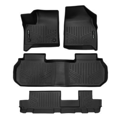 SMARTLINER - SMARTLINER SA0757/B0757/C0757 Front/Rear BLACK Floor Liners Chevy Traverse