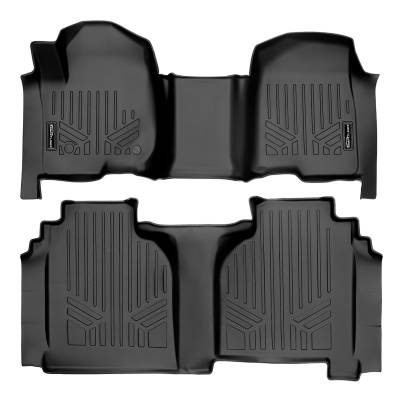 SMARTLINER - SMARTLINER SA0401/B0402 Front/Rear BLACK Floor Liners Silverado/Sierra Ext