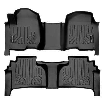 SMARTLINER - SMARTLINER SA0401/B0649 Front/Rear BLACK Floor Liners Silverado/Sierra Ext