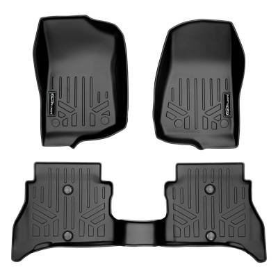 SMARTLINER - SMARTLINER SA0316/B0590 Front/Rear Floor Liners Black for Wrangler 4XE