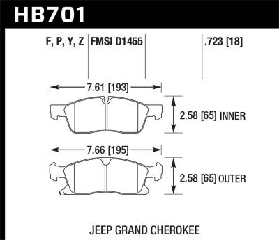 Hawk Performance - Hawk Performance HB701Z.723 PC Performance Ceramic Brake Pads