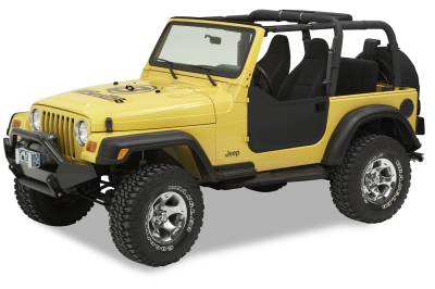 Bestop - Bestop 53039-15 Front Lower Soft Half Doors Black Denim for 97-06 Wrangler TJ