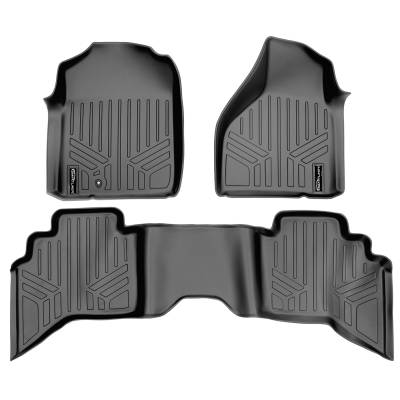 SMARTLINER - Smartliner SA2182/B2182 Gray Front/Rear Floor Liners for RAM Quad