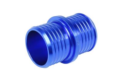HPS Performance - HPS AHU-062-BLUE Multi-Ribbed Aluminum Hose Union 5/8" OD Blue