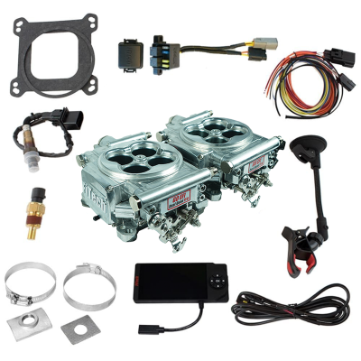 FiTech Fuel Injection - FiTech Fuel Injection 30061 Go EFI 2x4 625 HP Bright Aluminum EFI System