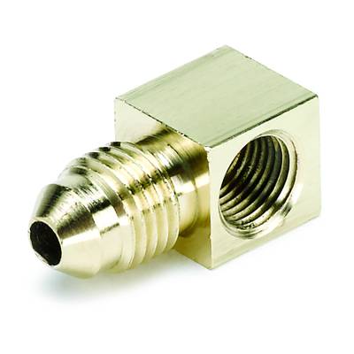 AutoMeter - AutoMeter 3271 Fitting Adapter 90-DEG F 1/8" NPTF Female To -4AN Male Brass