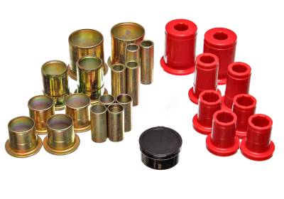 Energy Suspension - Energy Suspension 3.3104R Red Polyurethane Front Control Arm Bushing Set