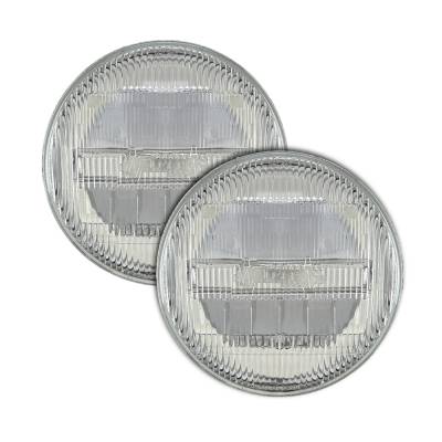 Quake LED - Quake LED QCT1335 Classic Tech 7" Glass Lens LED Headlight RGB Accent Pair