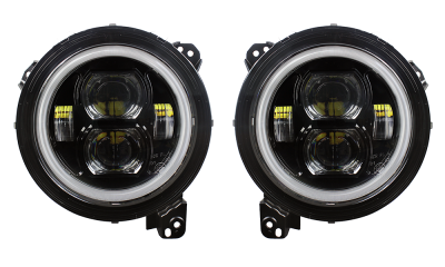 Quake LED - Quake LED QTE1039 9" Headlights w/DRL Sequential Turns & RGB for Jeep JL/JT