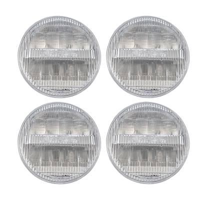 Quake LED - Quake LED QCT1287 Classic Tech 5.75" Glass Lens LED Headlight RGB Accent 4Pc Set
