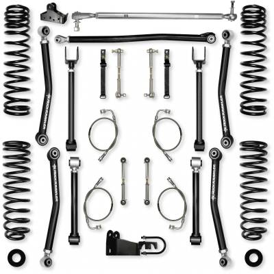 Rock Krawler - Rock Krawler JK45AXM-4 4.5" Adventure-X Mid-Arm Lift Kit 07-18 Wrangler JK 4DR