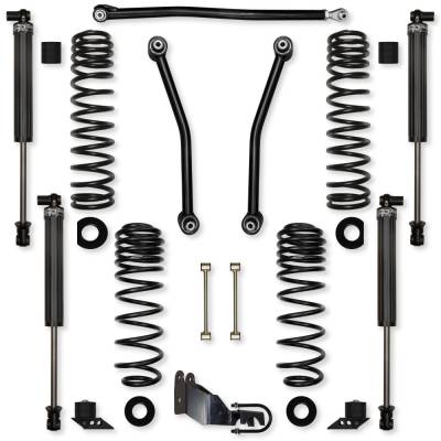 Rock Krawler - Rock Krawler JL25AS-4XES1 2.5" Adventure Mid-Arm Lift Kit 18+ Wrangler JL 4XE