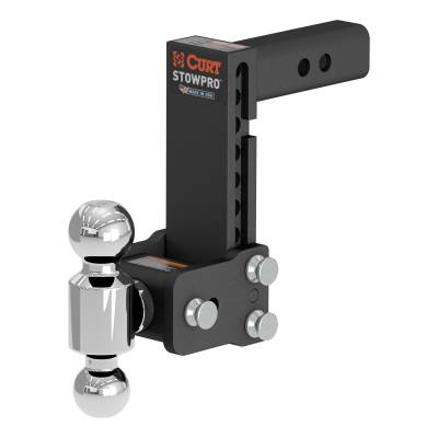 CURT - CURT 45962 StowPro Adjustable USA-Made Ball Mount 7" Drop 2" Shank Dual Ball